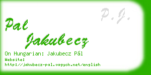 pal jakubecz business card